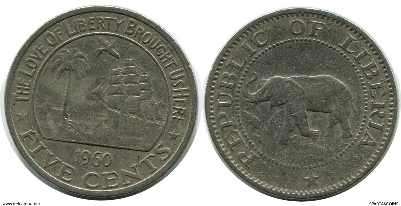 5 CENTS 1960 LIBERIA Moneda #AP916.E.A - Liberia