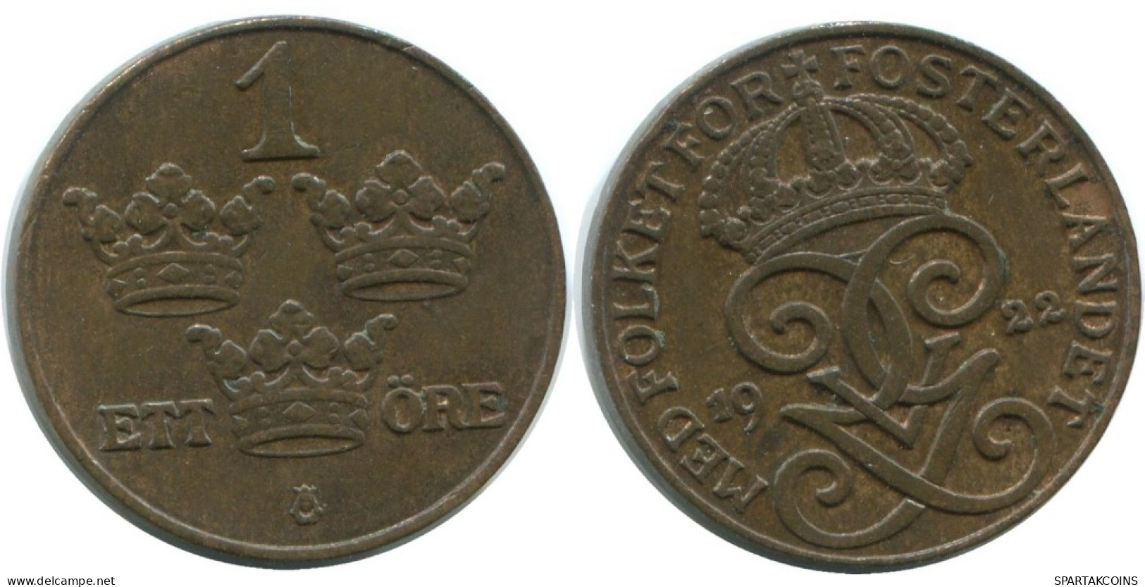 1 ORE 1922 SWEDEN Coin #AD225.2.U.A - Svezia