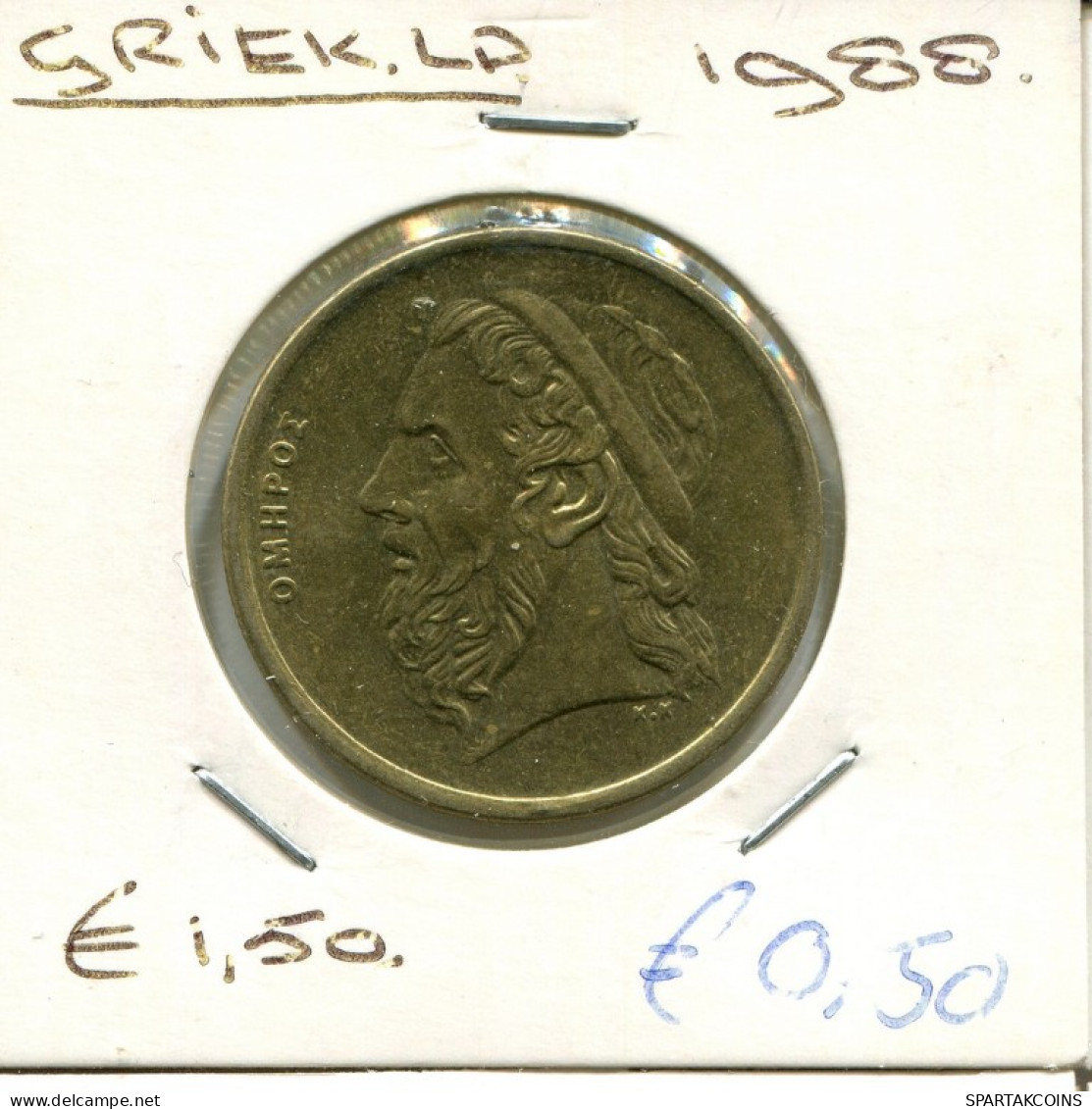 50 DRACHMES 1988 GRECIA GREECE Moneda #AK457.E.A - Greece