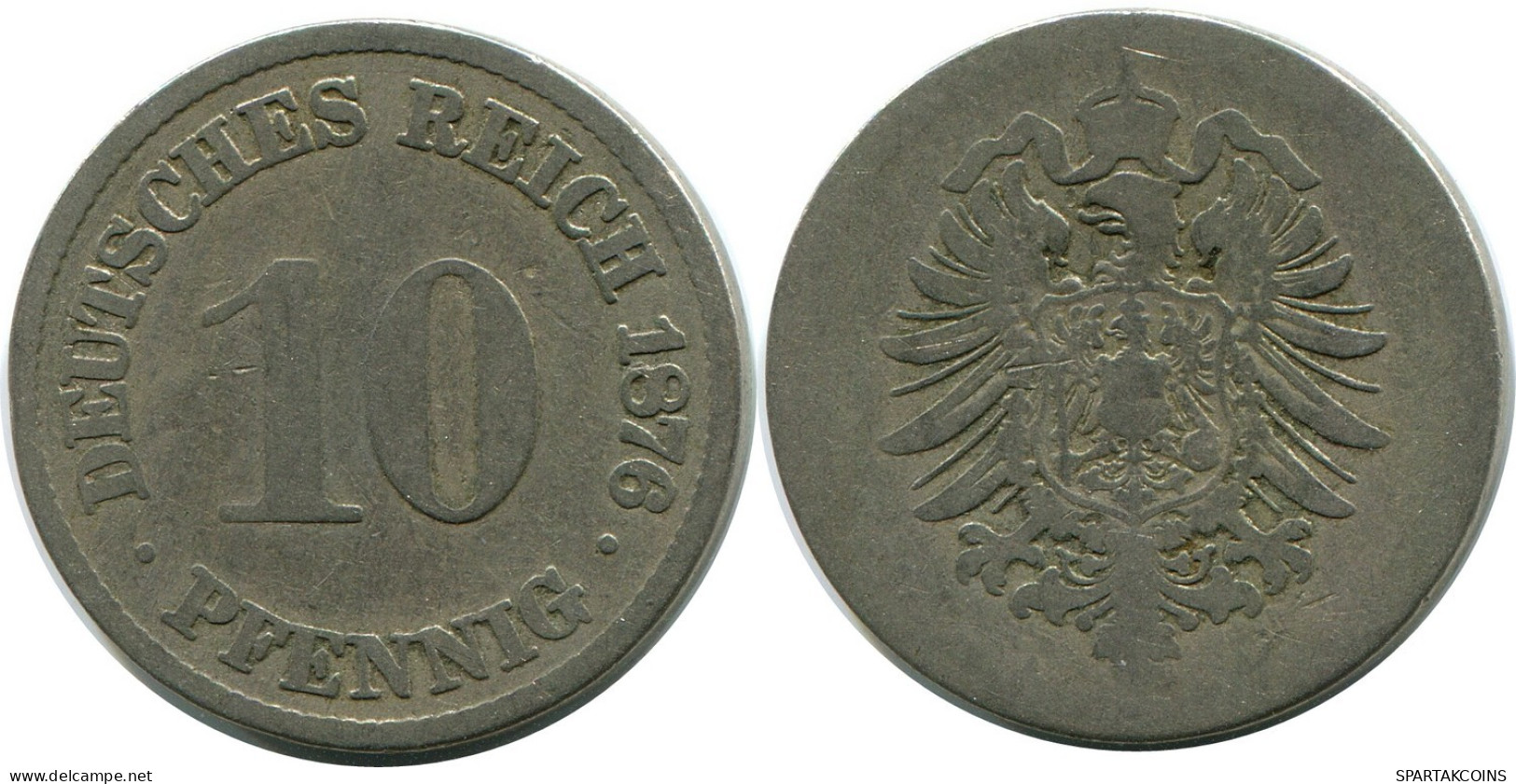 10 PFENNIG 1876 ALEMANIA Moneda GERMANY #DB319.E.A - 10 Pfennig