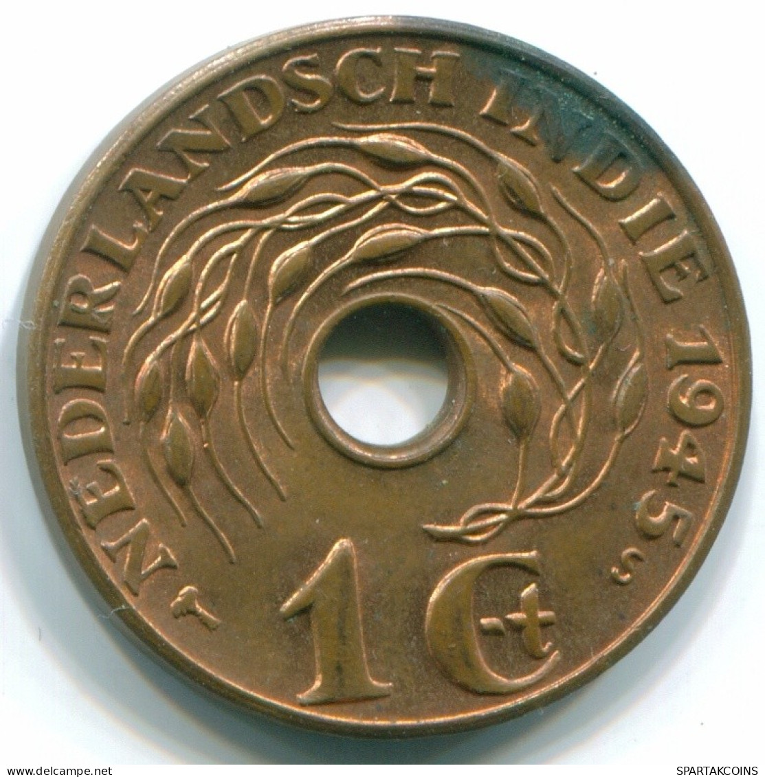 1 CENT 1945 S NETHERLANDS EAST INDIES INDONESIA Bronze Colonial Coin #S10409.U.A - Indes Neerlandesas