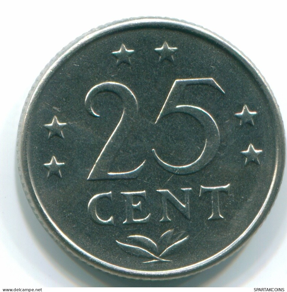 25 CENTS 1975 NIEDERLÄNDISCHE ANTILLEN Nickel Koloniale Münze #S11631.D.A - Antillas Neerlandesas
