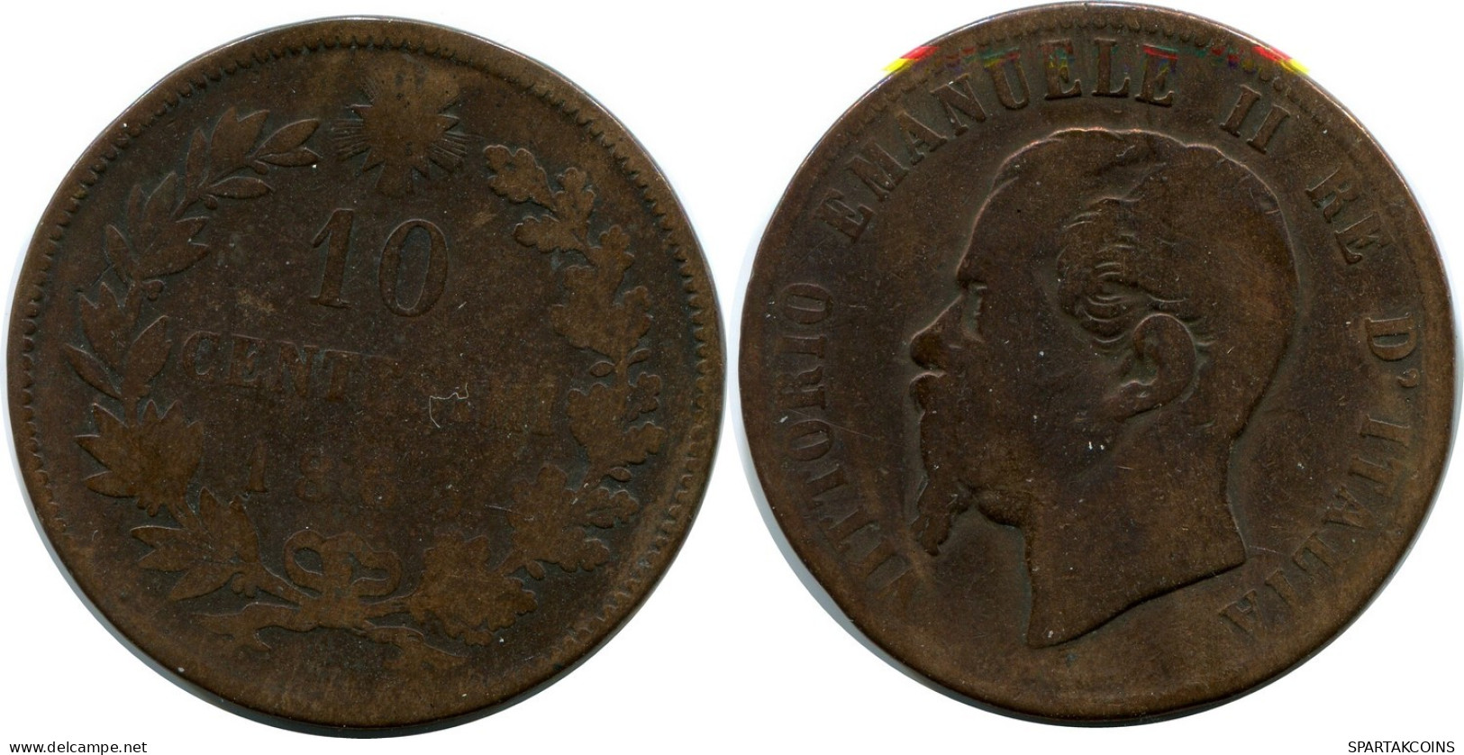 10 CENTESIMI 1863 ITALIE ITALY Pièce Vittorio Emanuele II #AY264.2.F.A - 1861-1878 : Vittoro Emanuele II