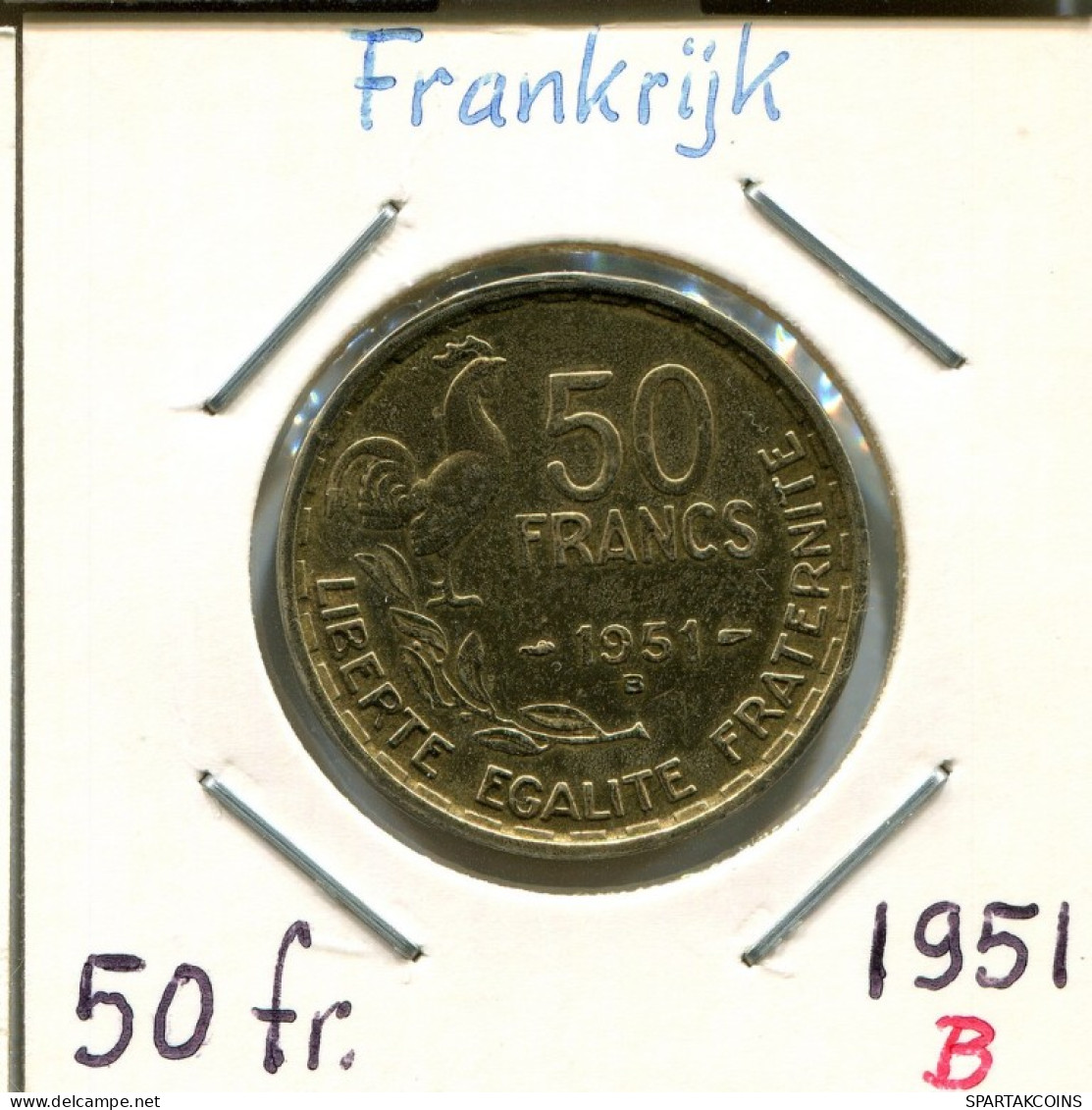 50 FRANCS 1951 B FRANCIA FRANCE Moneda #AM445.E.A - 50 Francs