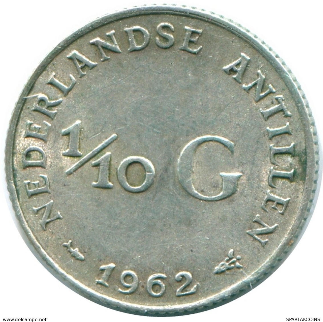 1/10 GULDEN 1962 NETHERLANDS ANTILLES SILVER Colonial Coin #NL12367.3.U.A - Antilles Néerlandaises