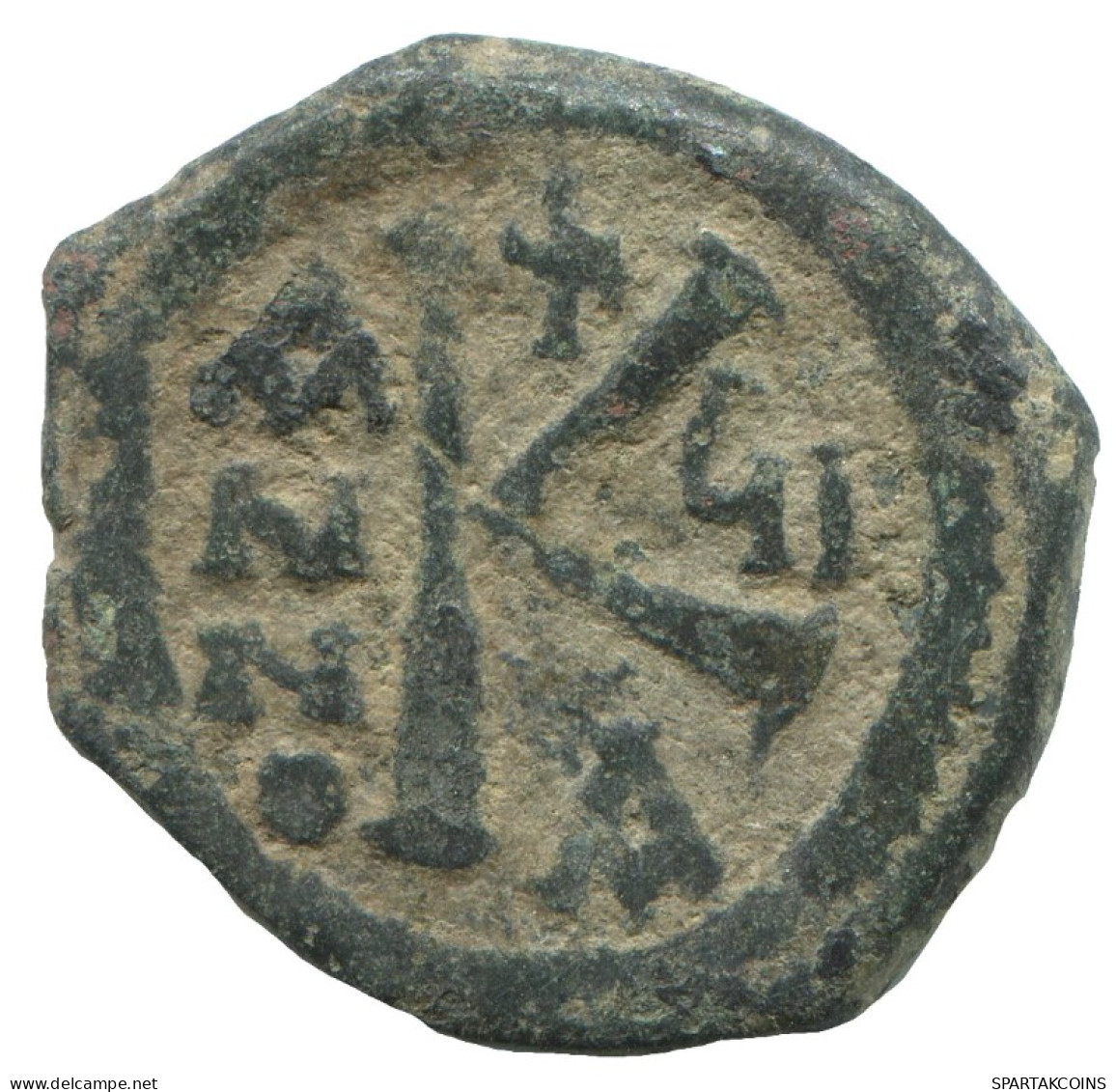 FLAVIUS JUSTINUS II 1/2 FOLLIS Antiguo BYZANTINE Moneda 6.2g/24mm #AA532.19.E.A - Byzantium