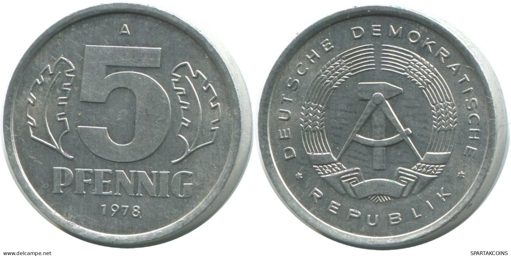 5 PFENNIG 1978 A DDR EAST DEUTSCHLAND Münze GERMANY #AD999.D.A - 5 Pfennig