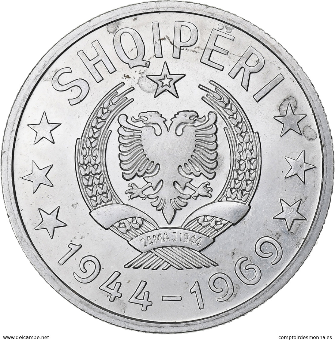 Albanie, 50 Qindarka, 1969, Rome, Aluminium, SUP, KM:47 - Albanië