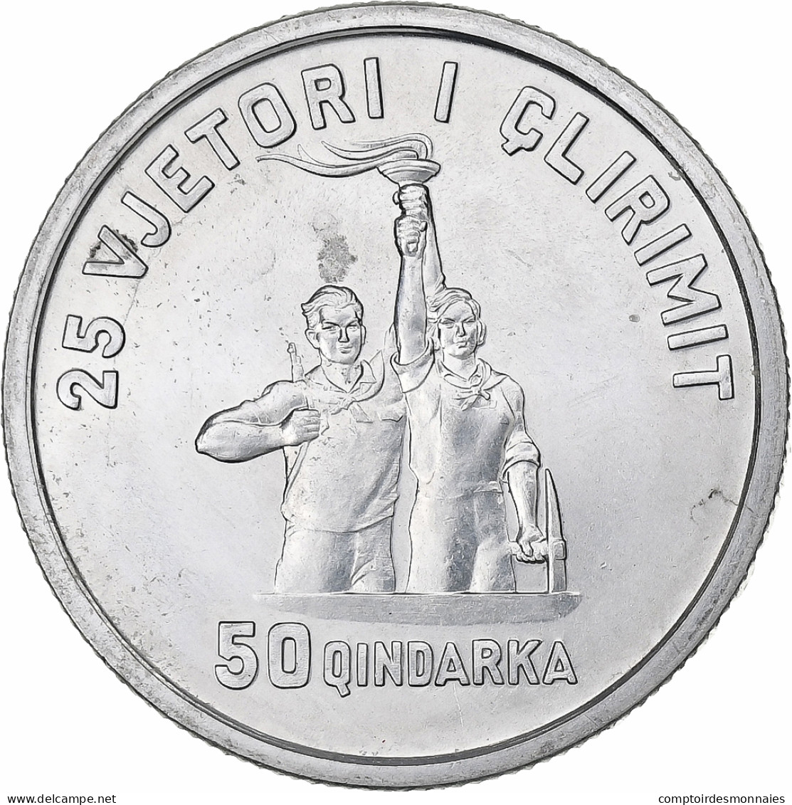 Albanie, 50 Qindarka, 1969, Rome, Aluminium, SUP, KM:47 - Albanie