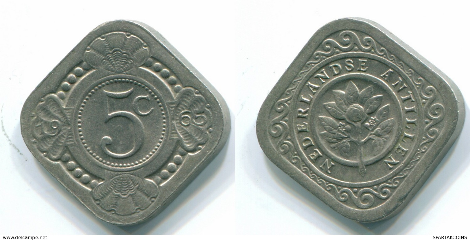 5 CENTS 1965 ANTILLES NÉERLANDAISES Nickel Colonial Pièce #S12434.F.A - Nederlandse Antillen