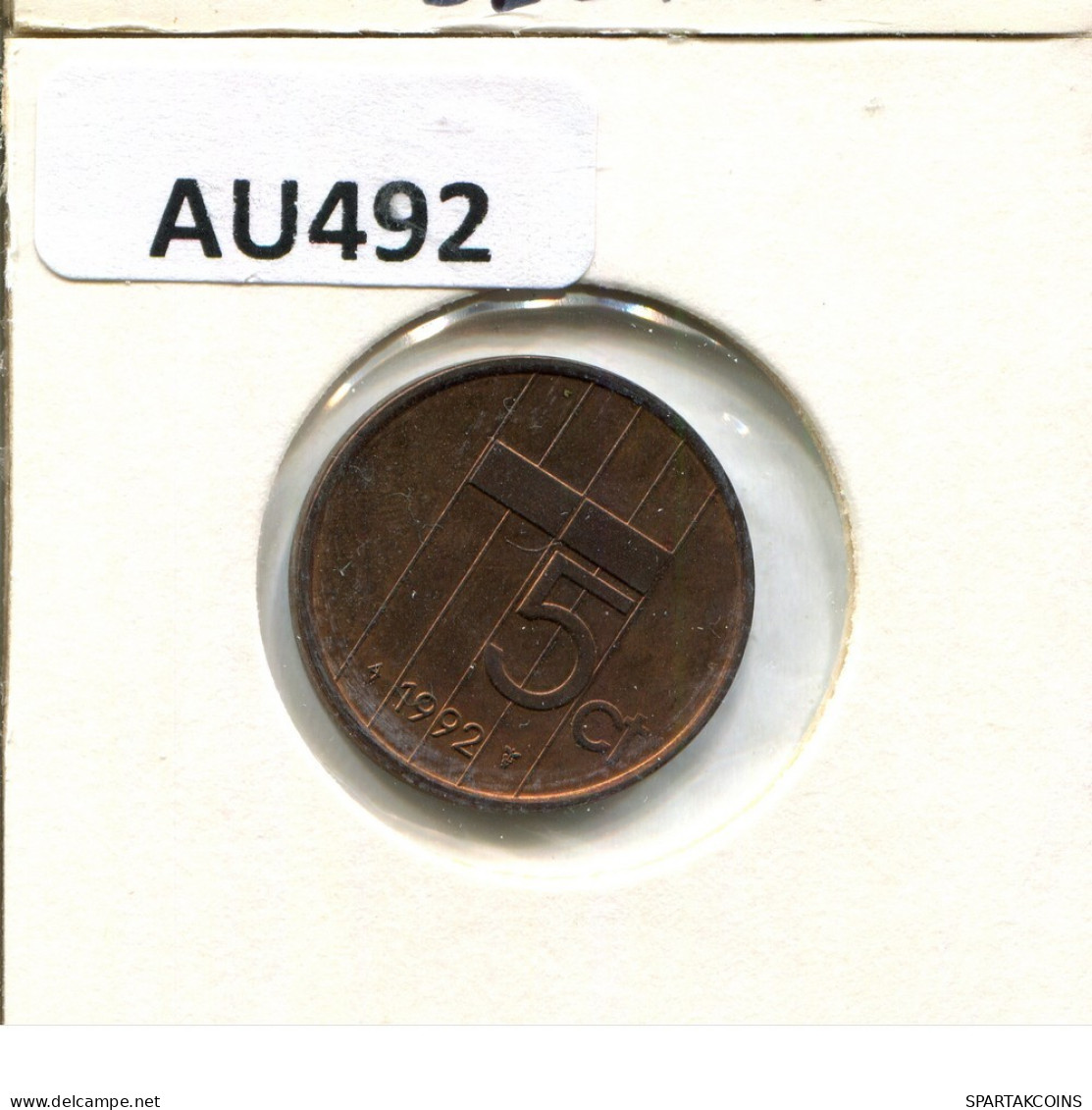 5 CENTS 1992 NIEDERLANDE NETHERLANDS Münze #AU492.D.A - 1980-2001 : Beatrix