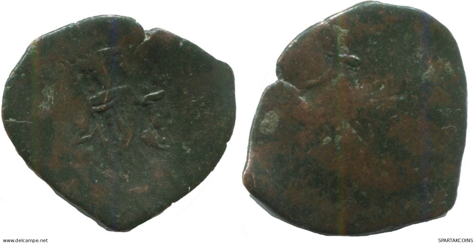 Auténtico Original Antiguo BYZANTINE IMPERIO Trachy Moneda 1.3g/20mm #AG741.4.E.A - Byzantines