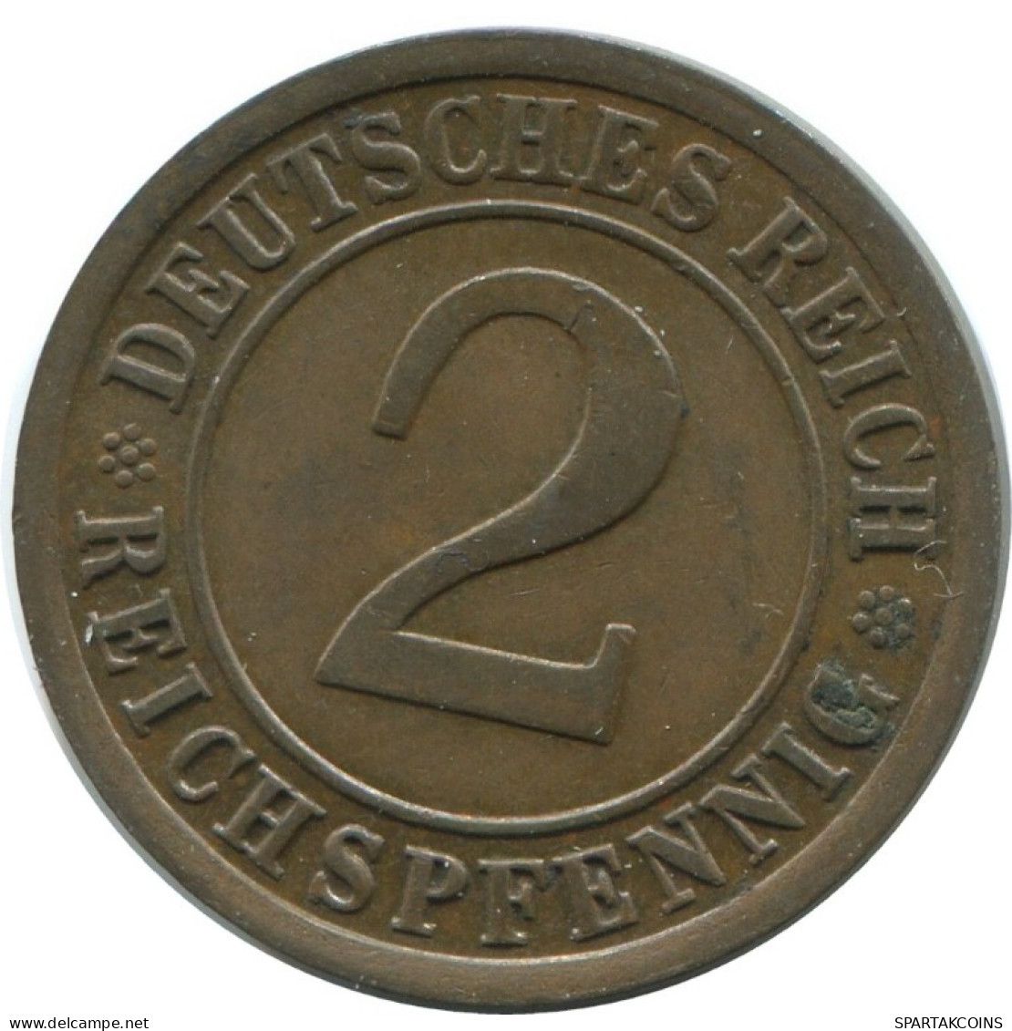 2 REICHSPFENNIG 1924 J GERMANY Coin #AE287.U.A - 2 Rentenpfennig & 2 Reichspfennig
