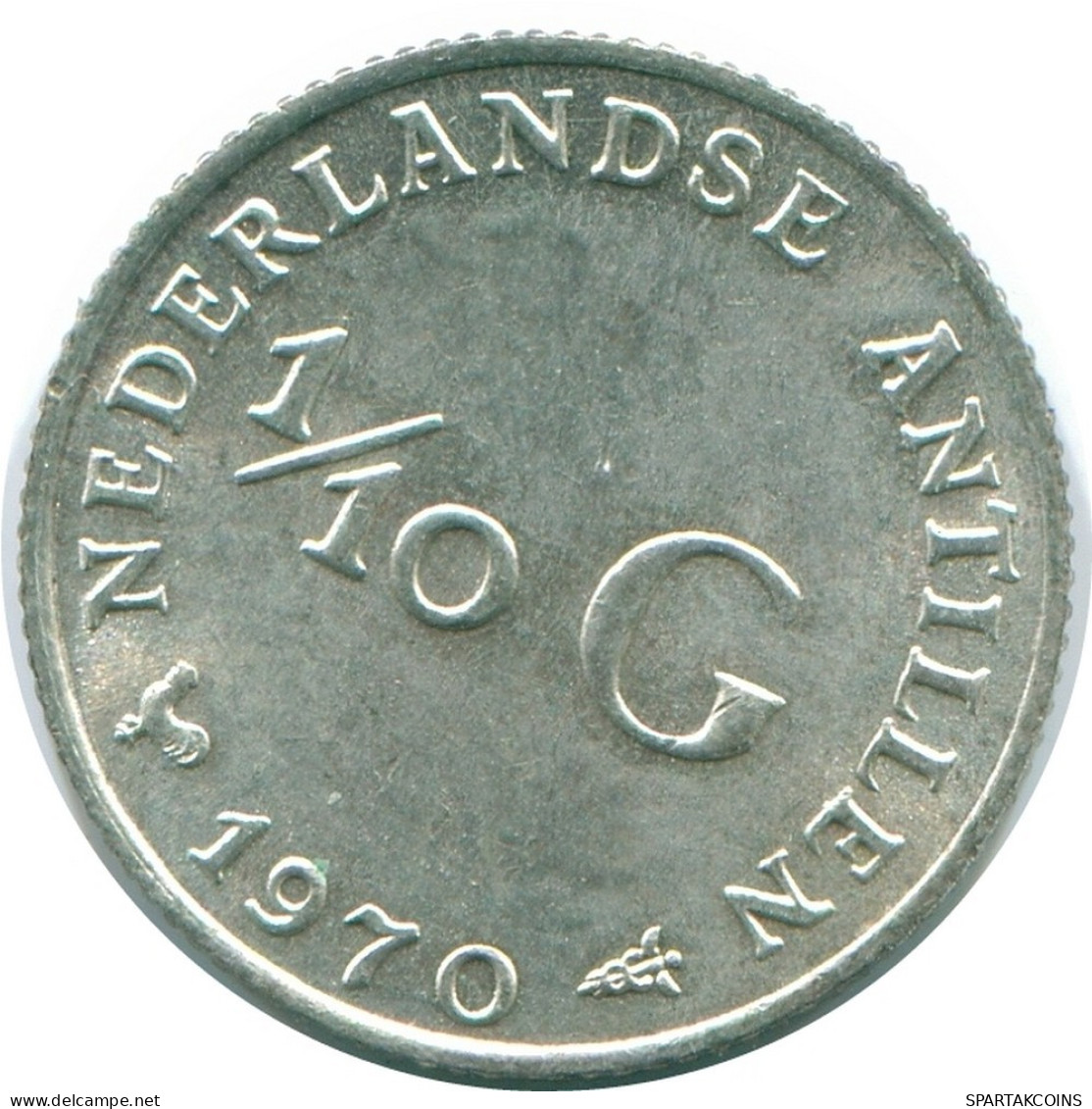 1/10 GULDEN 1970 NIEDERLÄNDISCHE ANTILLEN SILBER Koloniale Münze #NL12974.3.D.A - Antilles Néerlandaises