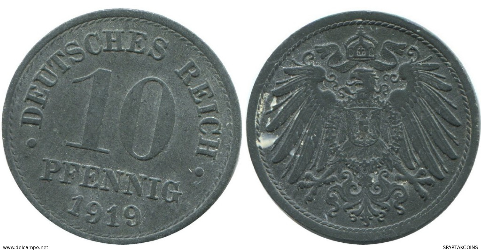 10 PFENNIG 1919 DEUTSCHLAND Münze GERMANY #AD518.9.D.A - 10 Renten- & 10 Reichspfennig