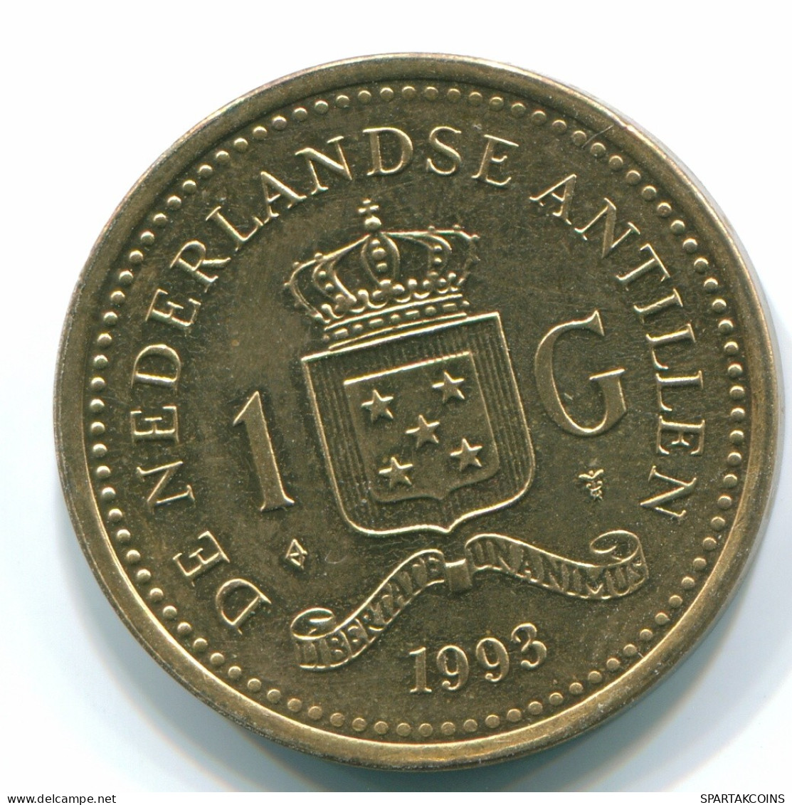 1 GULDEN 1993 NIEDERLÄNDISCHE ANTILLEN Aureate Steel Koloniale Münze #S12169.D.A - Niederländische Antillen