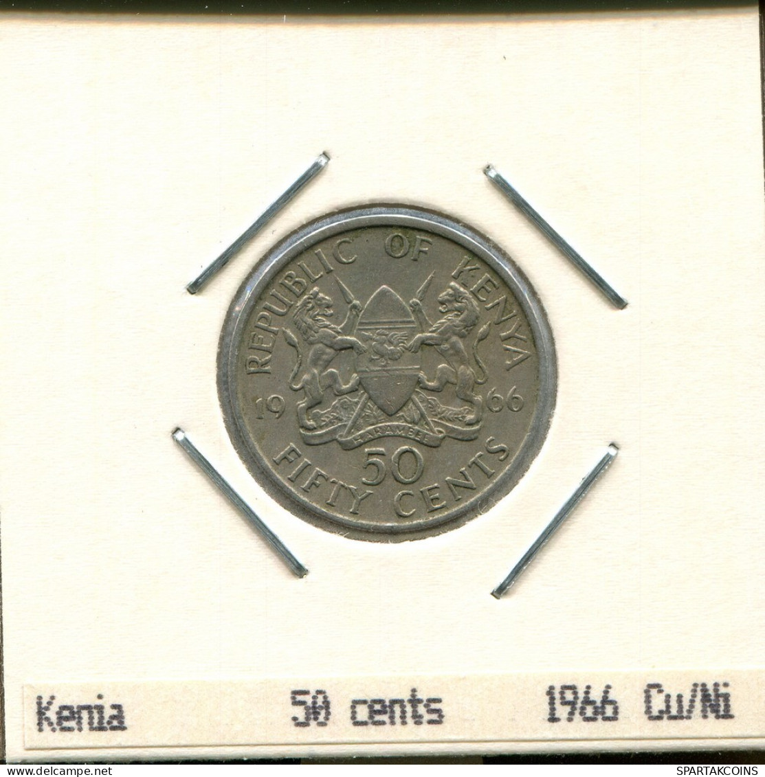 50 CENTS 1966 KENYA Moneda #AS327.E.A - Kenia