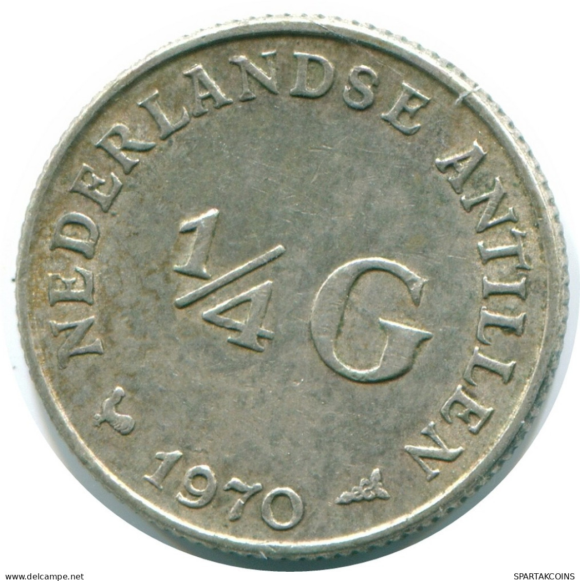1/4 GULDEN 1970 ANTILLAS NEERLANDESAS PLATA Colonial Moneda #NL11664.4.E.A - Niederländische Antillen