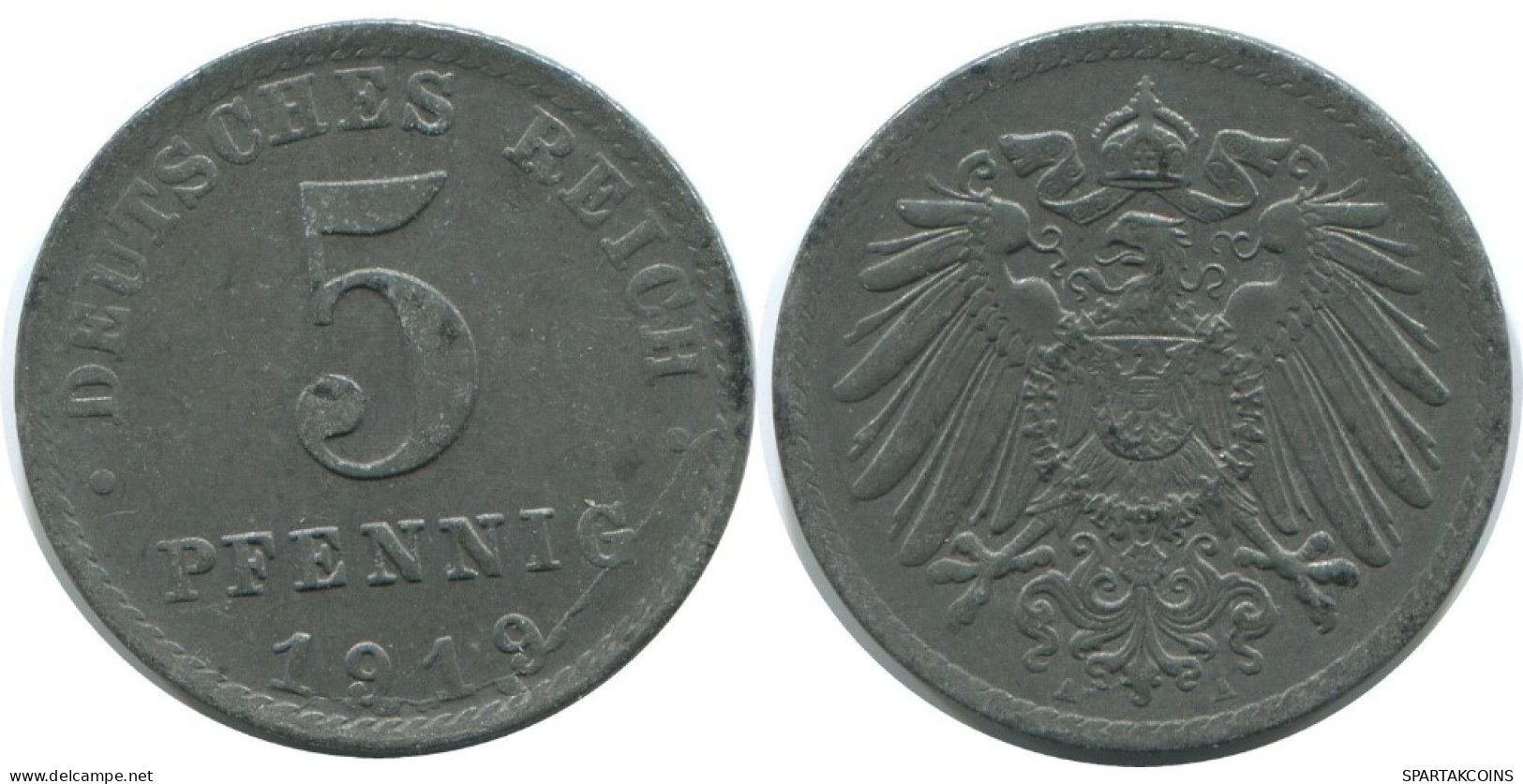 5 PFENNIG 1919 A DEUTSCHLAND Münze GERMANY #AE301.D.A - 5 Rentenpfennig & 5 Reichspfennig