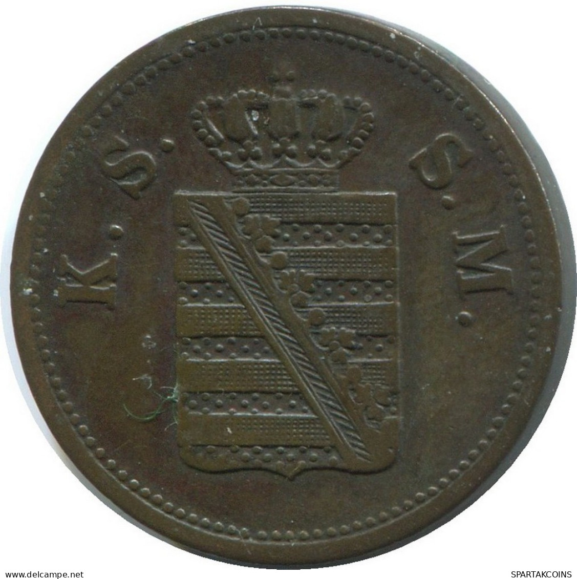 SAXONY 2 PFENNIG 1859 F Stuttgart Mint German States #DE10537.12.D.A - Andere & Zonder Classificatie