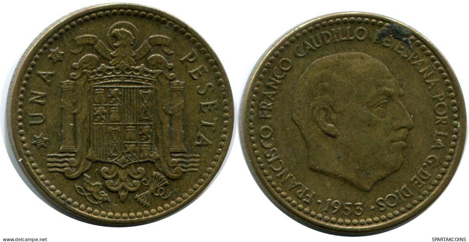 1 PESETA 1953 SPAIN Coin #AW820.U.A - 1 Peseta