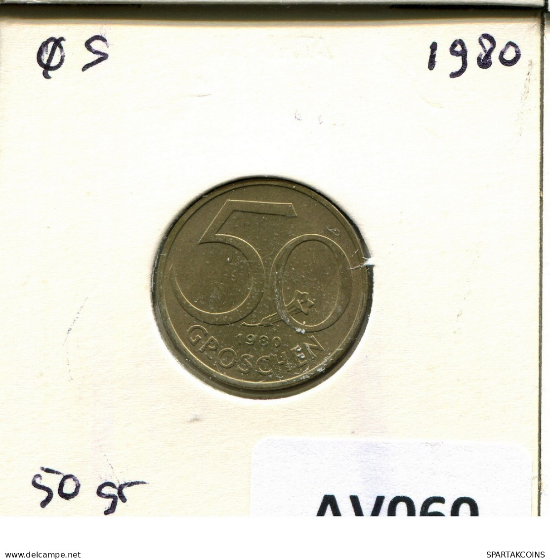 50 GROSCHEN 1980 AUSTRIA Moneda #AV060.E.A - Autriche