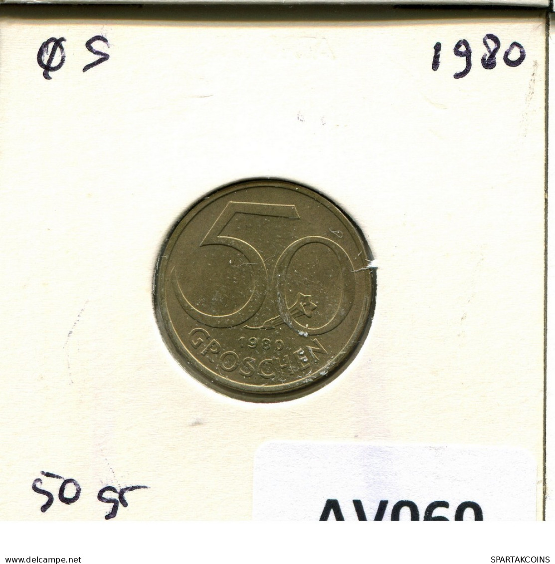 50 GROSCHEN 1980 AUSTRIA Moneda #AV060.E.A - Austria