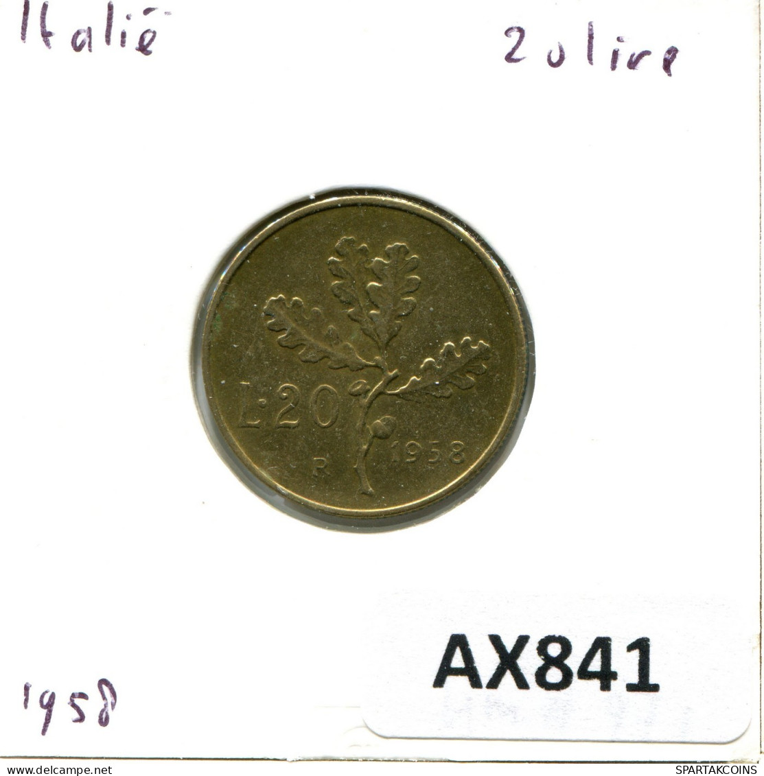 20 LIRE 1958 ITALY Coin #AX841.U.A - 20 Lire