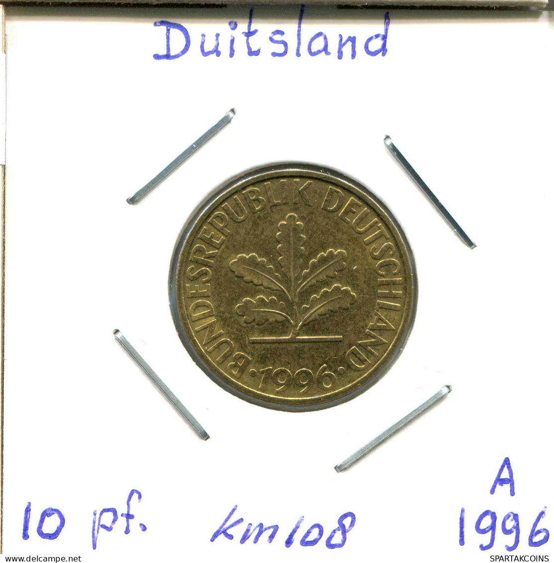 10 PFENNIG 1996 A WEST & UNIFIED GERMANY Coin #DB501.U.A - 10 Pfennig