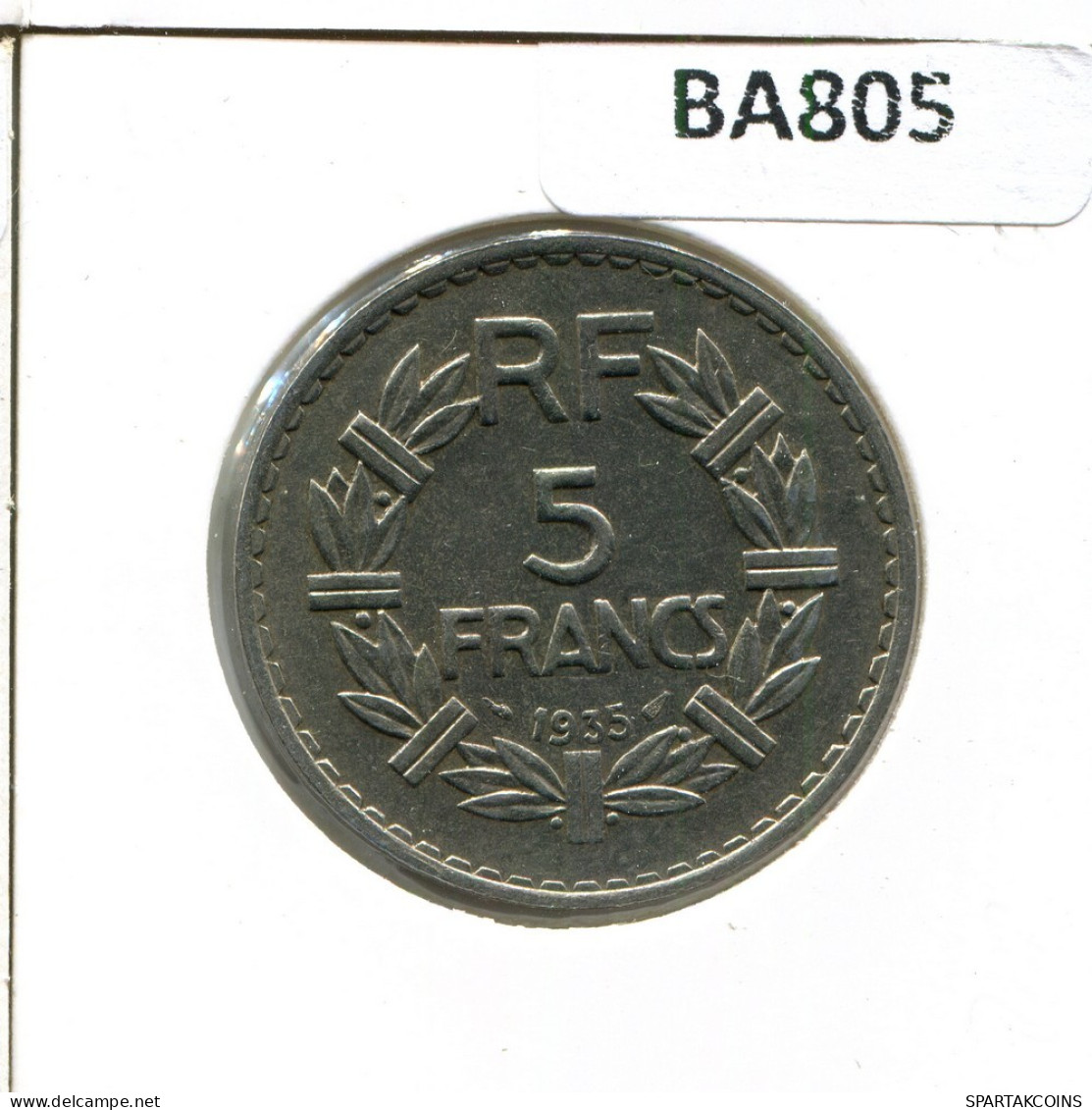 5 FRANCS 1935 FRANCIA FRANCE Moneda #BA805.E.A - 5 Francs