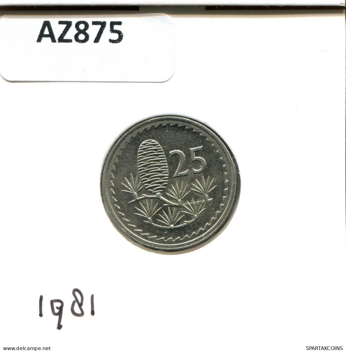 25 MILS 1981 CYPRUS Coin #AZ875.U.A - Chipre