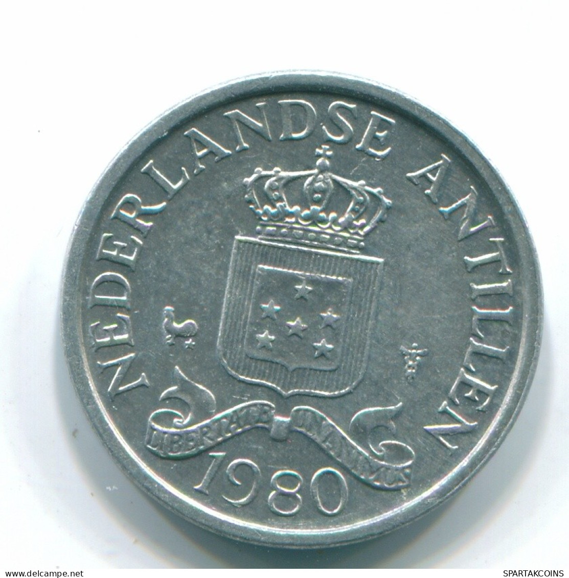 1 CENT 1980 NETHERLANDS ANTILLES Aluminium Colonial Coin #S11198.U.A - Antilles Néerlandaises