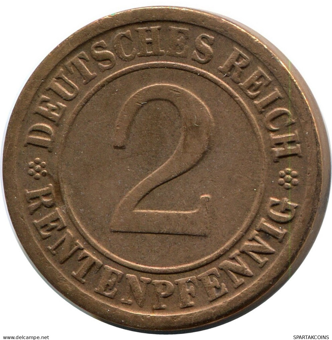 2 RENTENPFENNIG 1924 F GERMANY Coin #DB831.U.A - 2 Rentenpfennig & 2 Reichspfennig