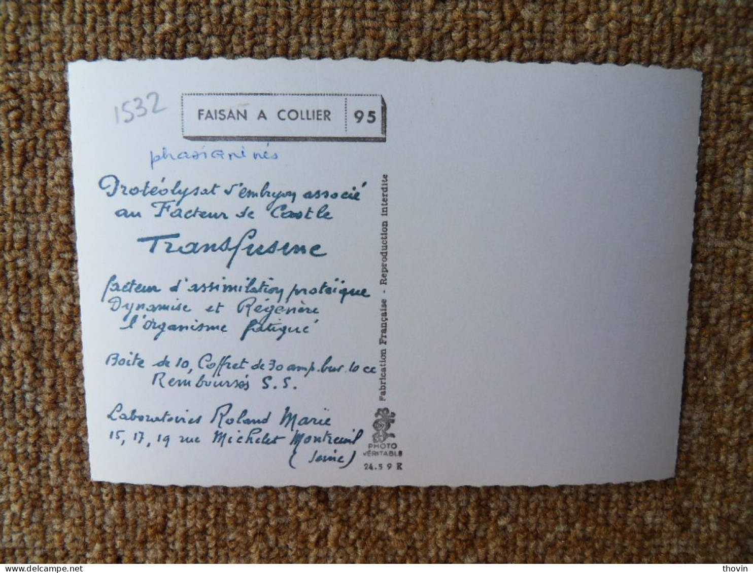 KB10/1523*1540-lot de 18 cartes postales animaux Publicité Laboratoires Roland Marie