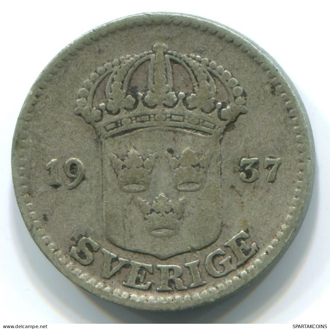 25 ORE 1937 SUECIA SWEDEN PLATA Moneda #WW1082.E.A - Suède