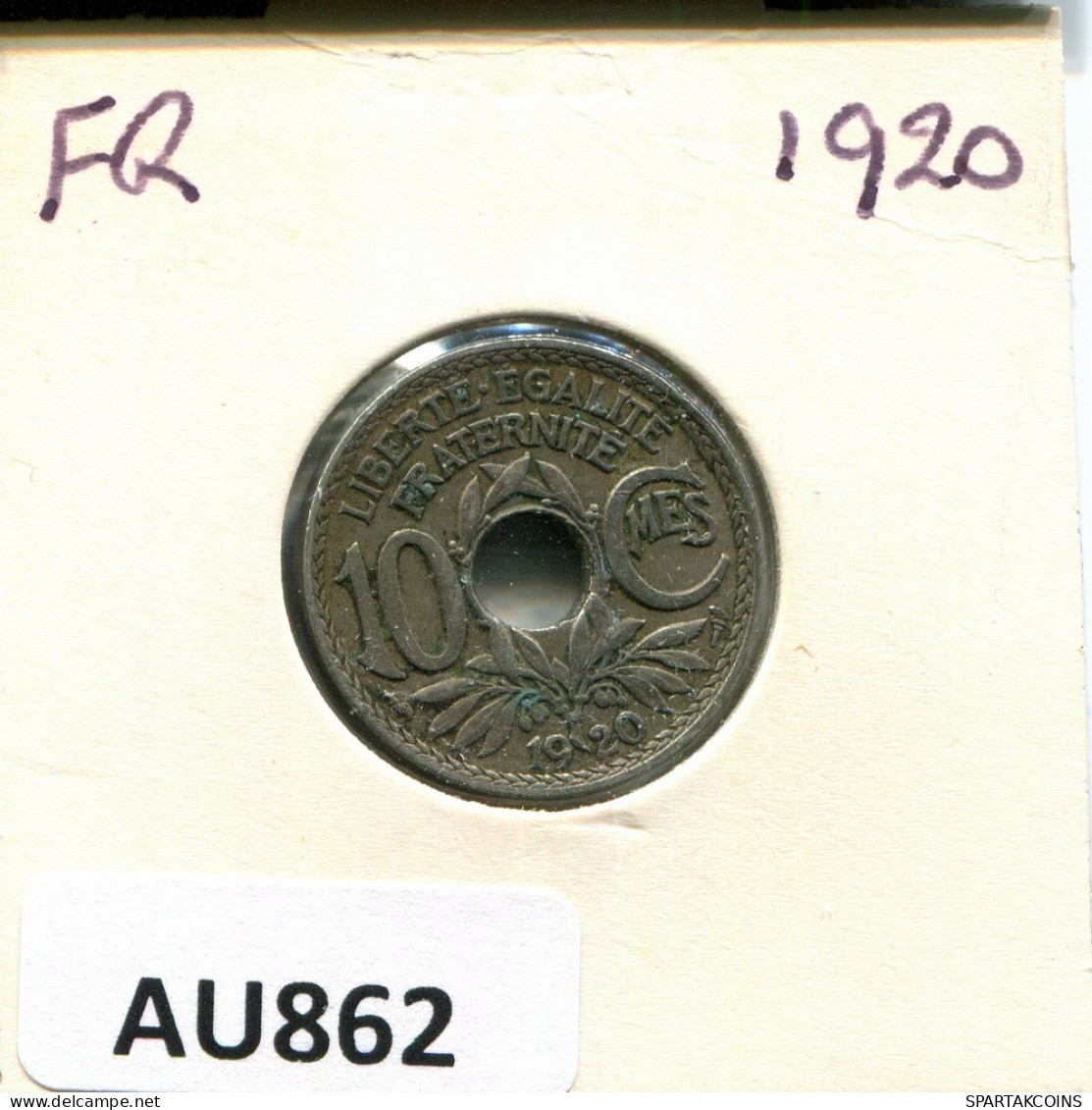 10 CENTIMES 1920 FRANKREICH FRANCE Französisch Münze #AU862.D.A - 10 Centimes