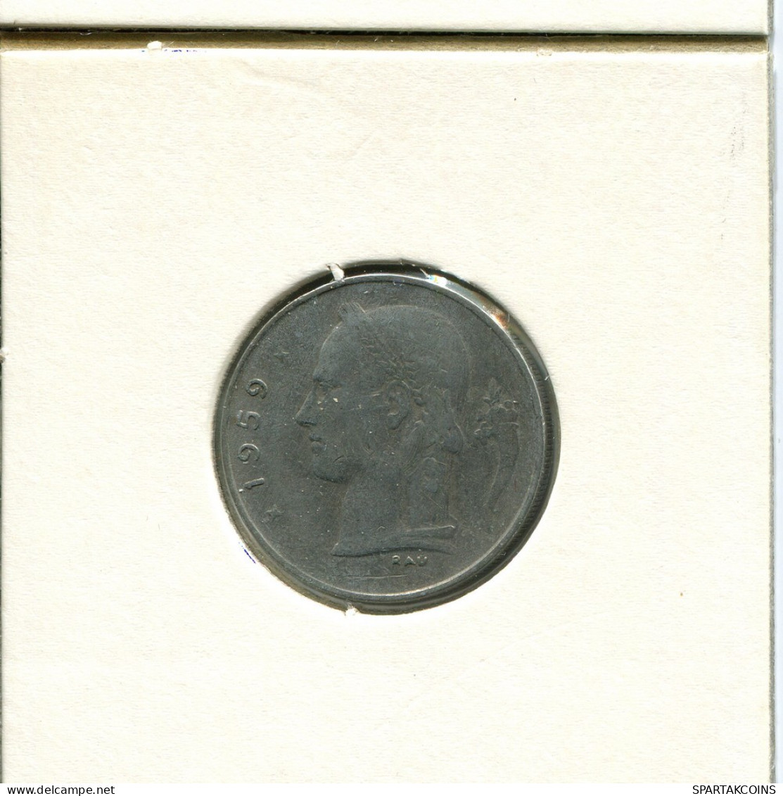 1 FRANC 1959 DUTCH Text BÉLGICA BELGIUM Moneda #AT999.E.A - 1 Franc
