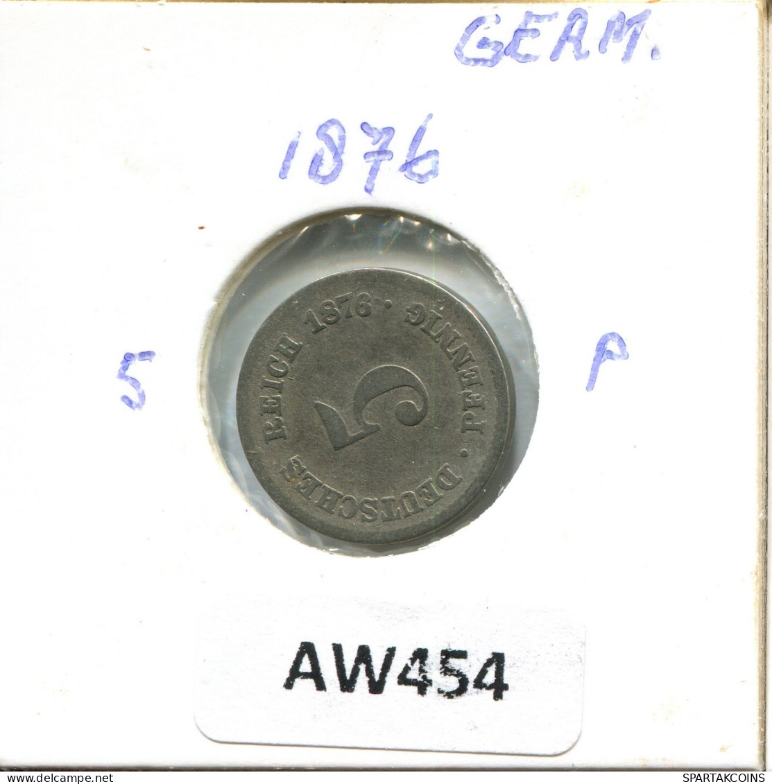 5 PFENNIG 1876 F ALLEMAGNE Pièce GERMANY #AW454.F.A - 5 Pfennig
