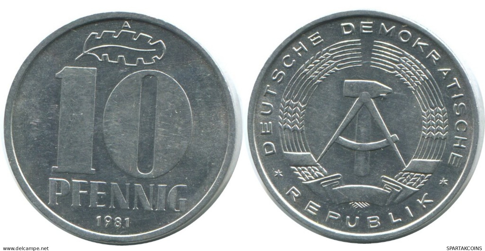 10 PFENNIG 1981 A DDR EAST GERMANY Coin #AE090.U.A - 10 Pfennig