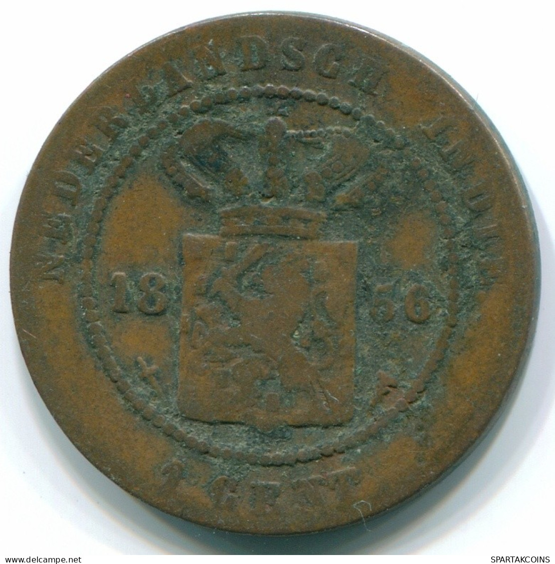 1 CENT 1856 INDES ORIENTALES NÉERLANDAISES INDONÉSIE INDONESIA Copper Colonial Pièce #S10014.F.A - Nederlands-Indië