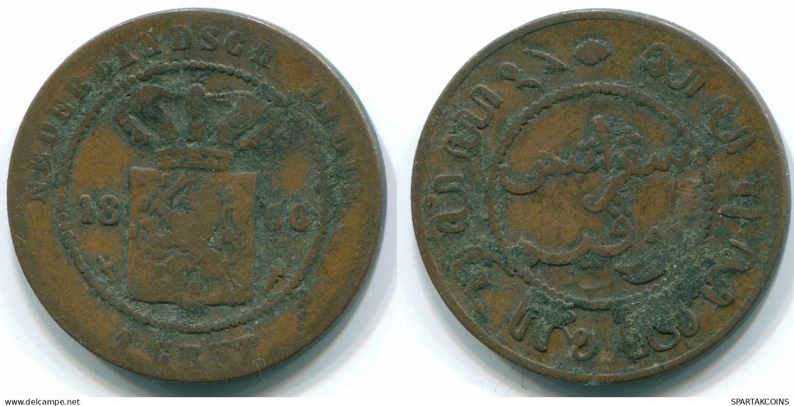 1 CENT 1856 INDES ORIENTALES NÉERLANDAISES INDONÉSIE INDONESIA Copper Colonial Pièce #S10014.F.A - Nederlands-Indië