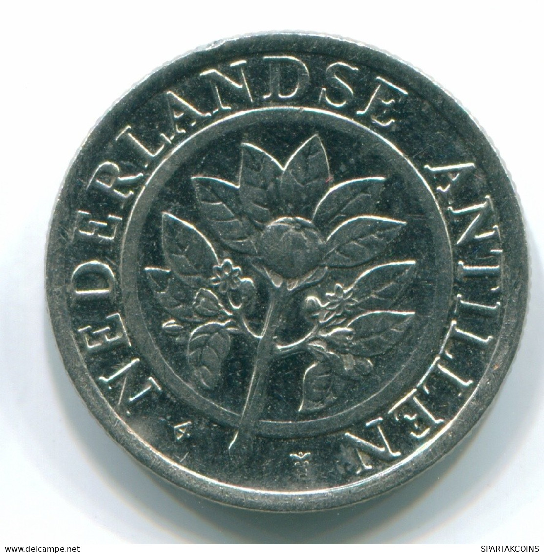 25 CENTS 1990 ANTILLAS NEERLANDESAS Nickel Colonial Moneda #S11256.E.A - Antilles Néerlandaises