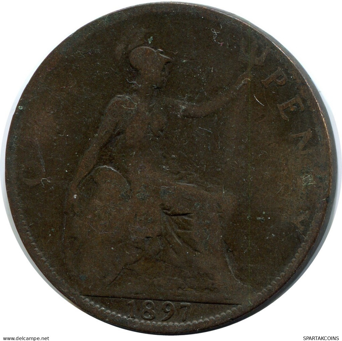 PENNY 1897 UK GROßBRITANNIEN GREAT BRITAIN Münze #AZ748.D.A - D. 1 Penny