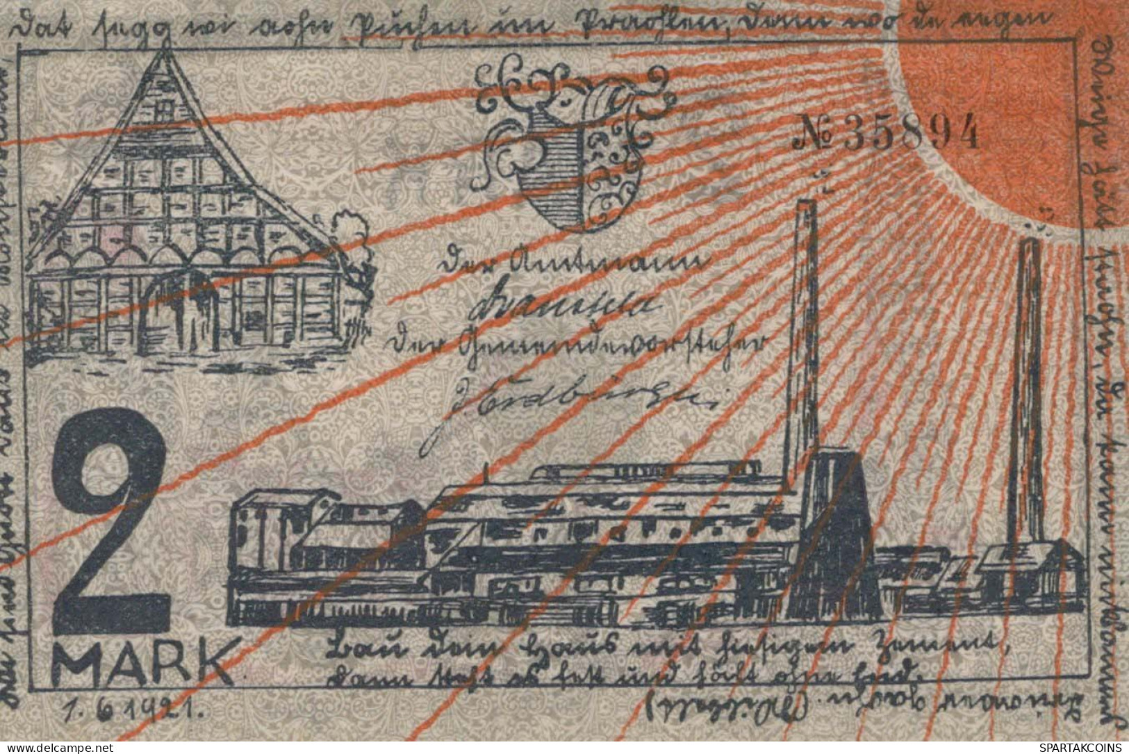 2 MARK 1921 Stadt ENNIGERLOH Westphalia UNC DEUTSCHLAND Notgeld Banknote #PB258 - [11] Emissions Locales