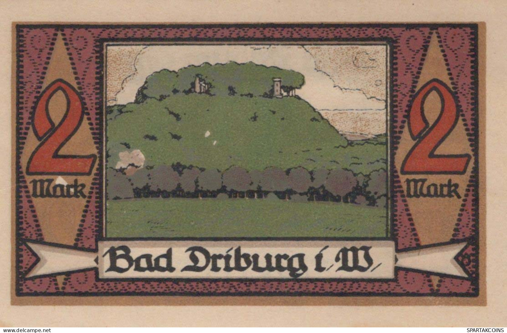 2 MARK 1921 Stadt BAD DRIBURG Westphalia UNC DEUTSCHLAND Notgeld Banknote #PA501 - [11] Emissions Locales