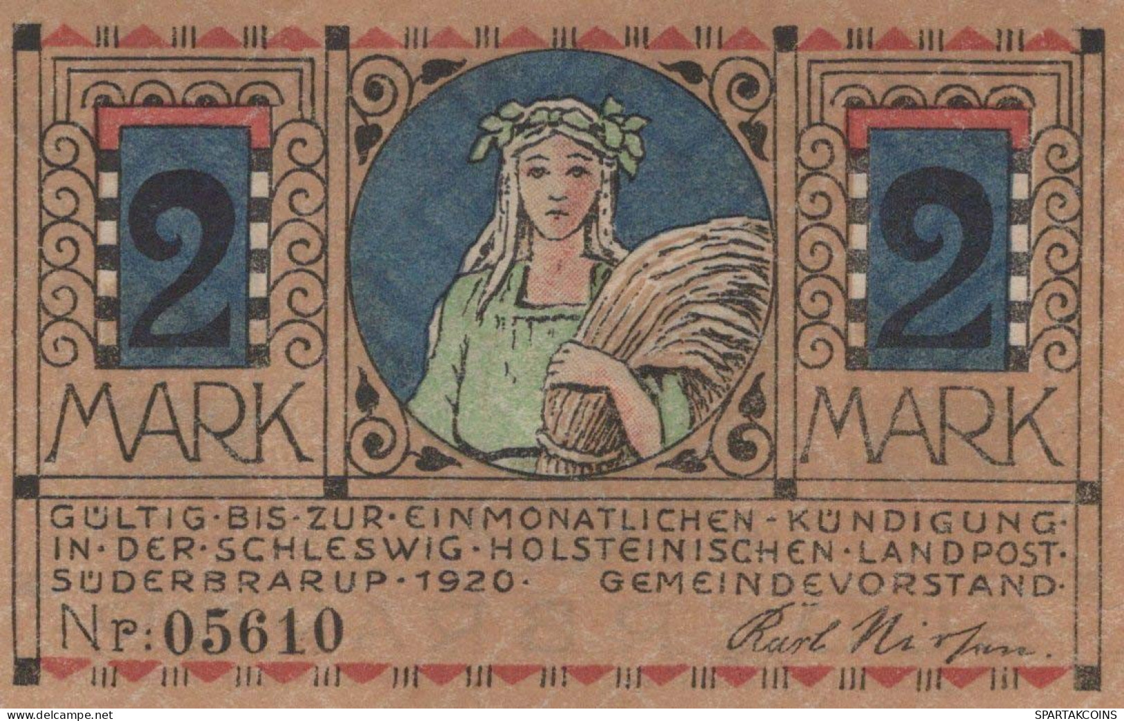 2 MARK 1920 Stadt SÜDERBRARUP Schleswig-Holstein DEUTSCHLAND Notgeld #PG065 - [11] Emissions Locales