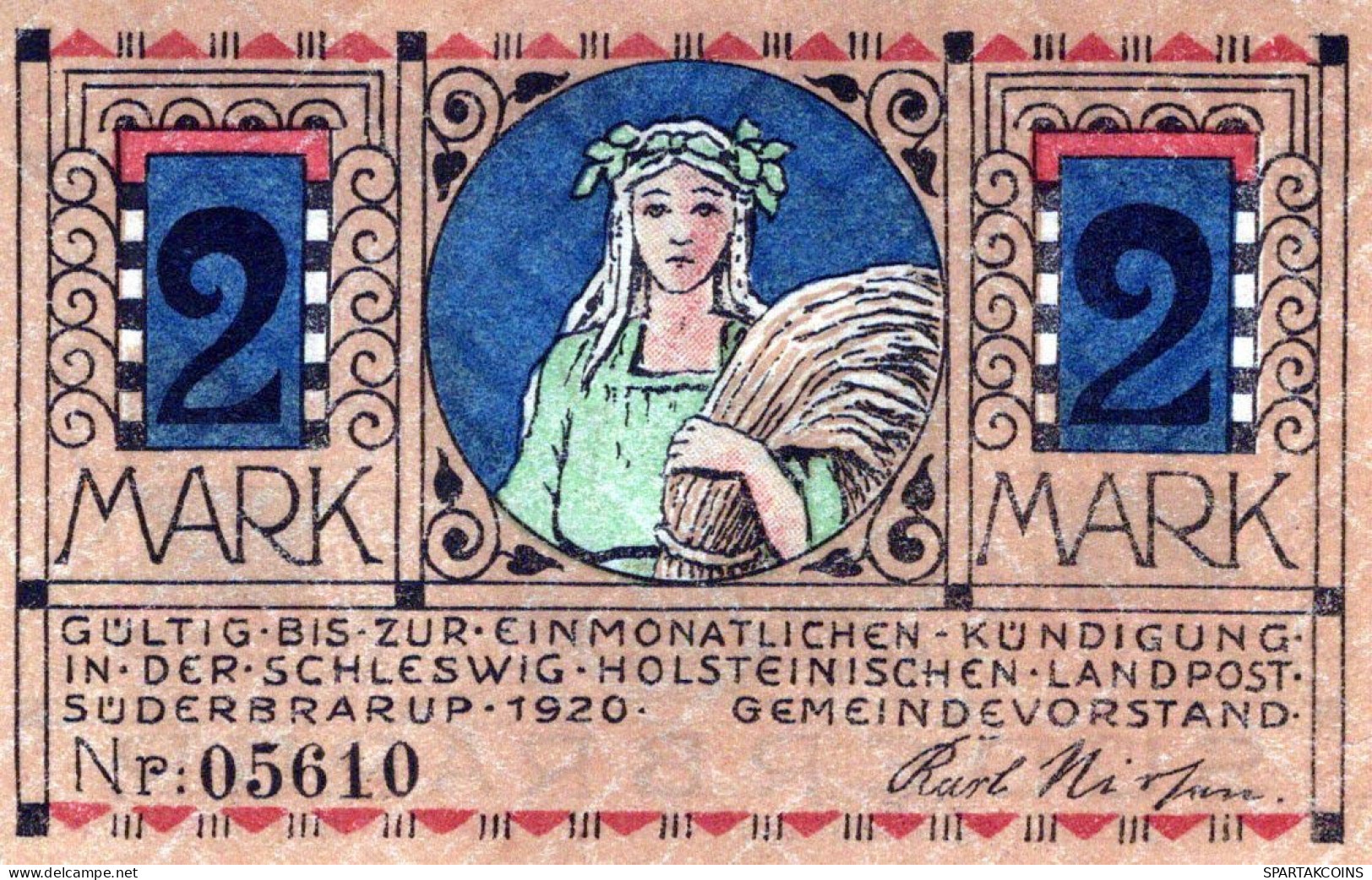 2 MARK 1920 Stadt SÜDERBRARUP Schleswig-Holstein DEUTSCHLAND Notgeld #PG065 - [11] Emissions Locales