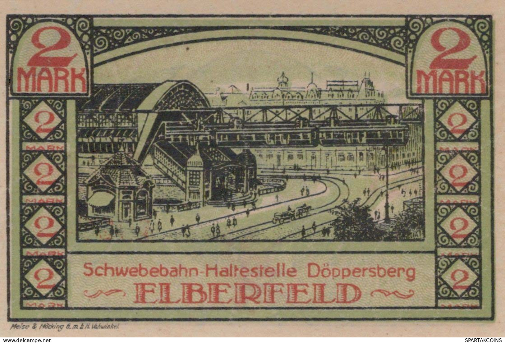 2 MARK 1920 Stadt ELBERFELD Rhine UNC DEUTSCHLAND Notgeld Banknote #PB162 - [11] Emissions Locales