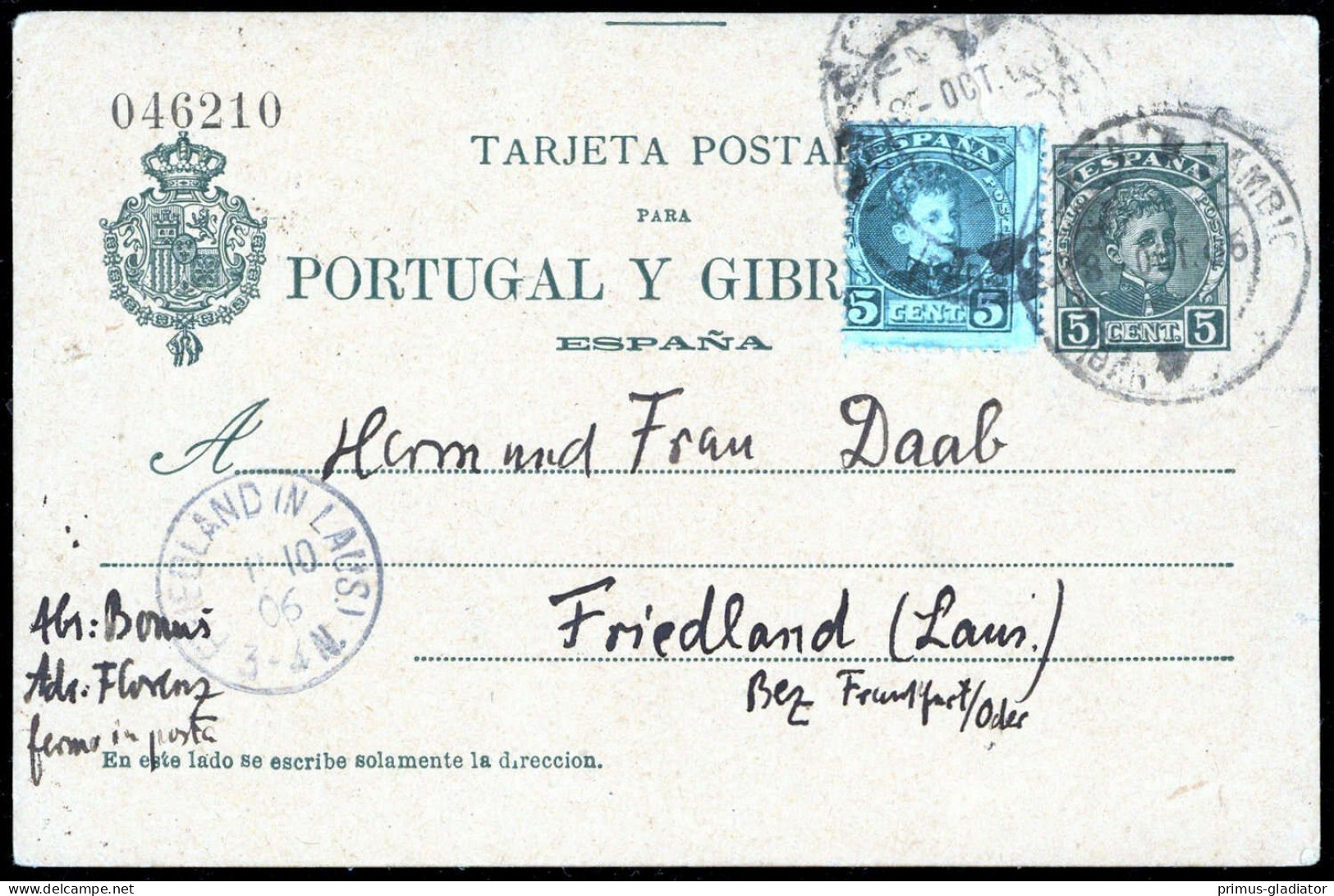 1906, Spanien, P 33 II, 207, Brief - Otros & Sin Clasificación