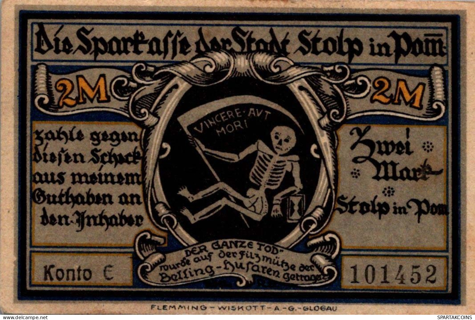 2 MARK 1914-1924 Stadt STOLP Pomerania UNC DEUTSCHLAND Notgeld Banknote #PD359 - [11] Emissions Locales